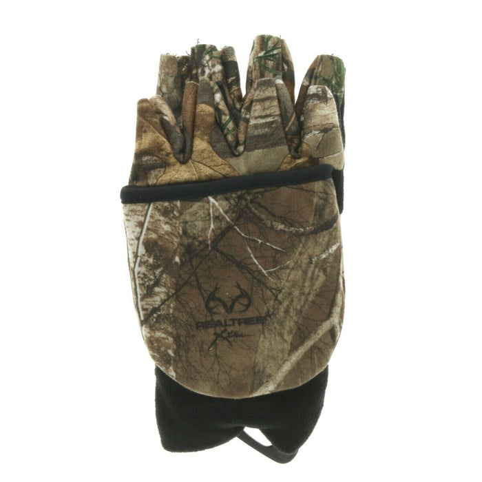 Hot Shot # 25-694 Realtree Camo Pop-Top Mittens Fingerless Gloves ~ Size Large