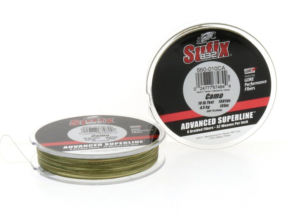 Sufix #660-010CA Advanced Superline Camo 150yd 10lb Test Braid Fishing Line ~ 2-Pack