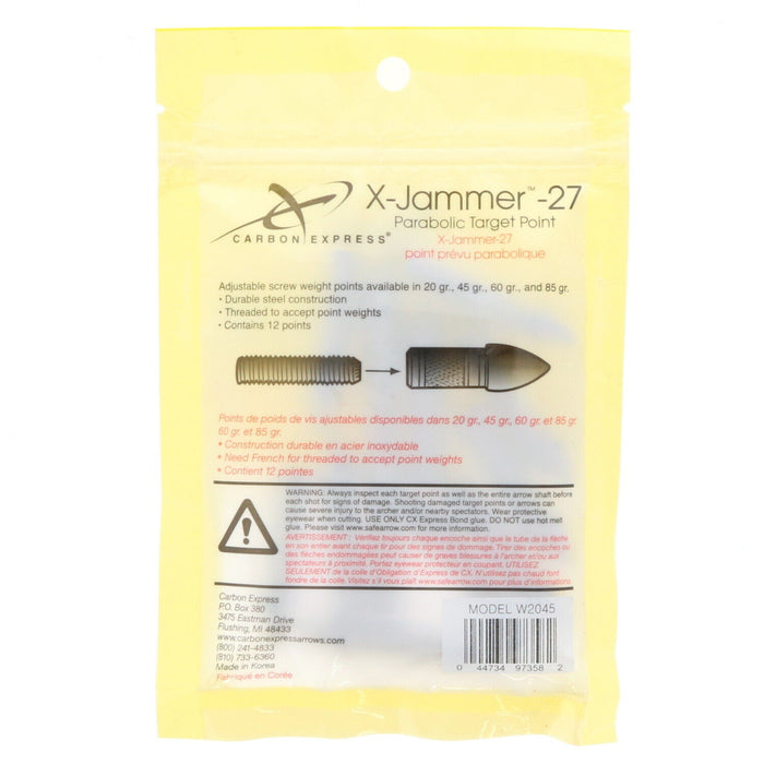 Carbon Express #W2045 X-Jammer Parabolic Target Points 210gr ~ 12 Point Pack