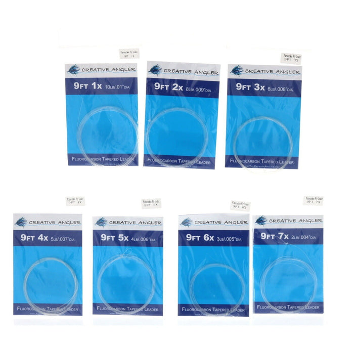 Creative Angle Fluorocarbon Tapered Leader Line 9Ft 1X /2X / 3X / 4X