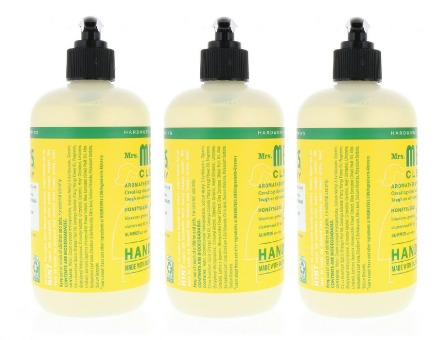 Mrs. Meyers Liquid Hand Soap Honeysuckle Scent 12.5oz ~ 3-Pack