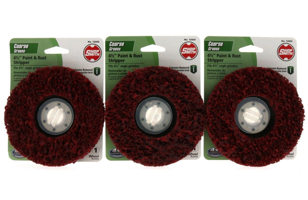 Shopsmith #12603 4.5" Rust & Paint Stripper Angle Grinder Disc ~ 3-Pack