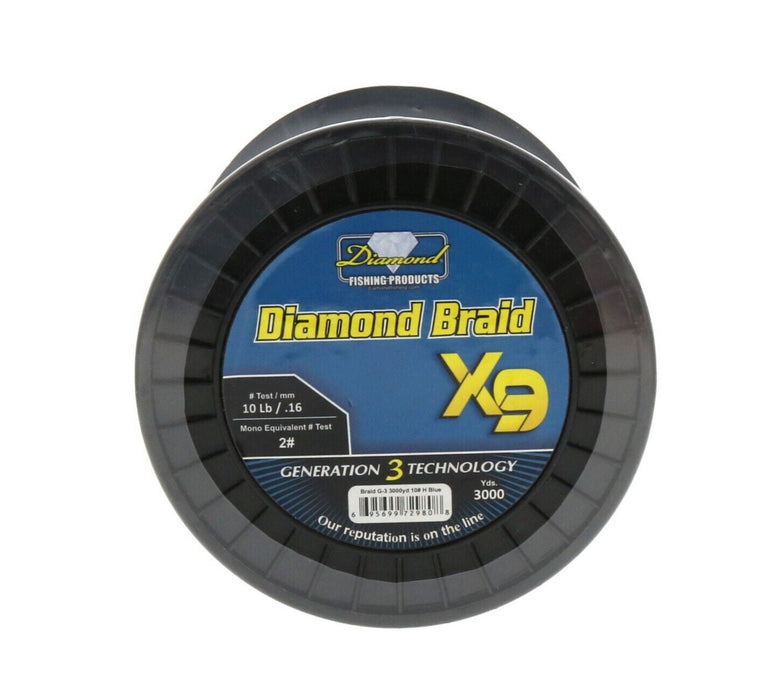 Momoi #Braid G3 3000yd 10# H Blue Diamond Braid Generation III 9x Fishing Line 3000yds 10lbs