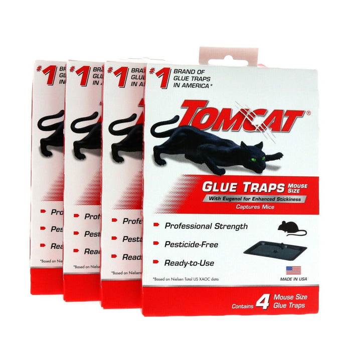 Tomcat Mouse Glue Traps ~ 4-Pack ~ 16 Traps Total