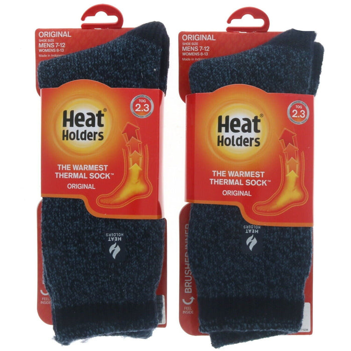 Heat Holder #MHHTWSND   Mens Heat Holder Thermal Crew Socks Navy / Denim 7 - 12 ~ 2-Pairs