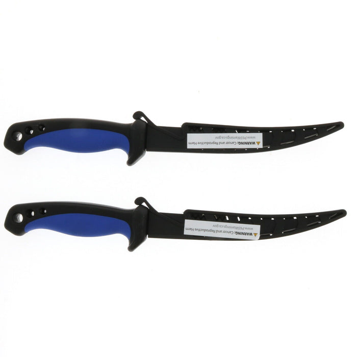 Mustad #MT022 6" Fishing Fillet Knife w/ Sheath ~ 2-Pack