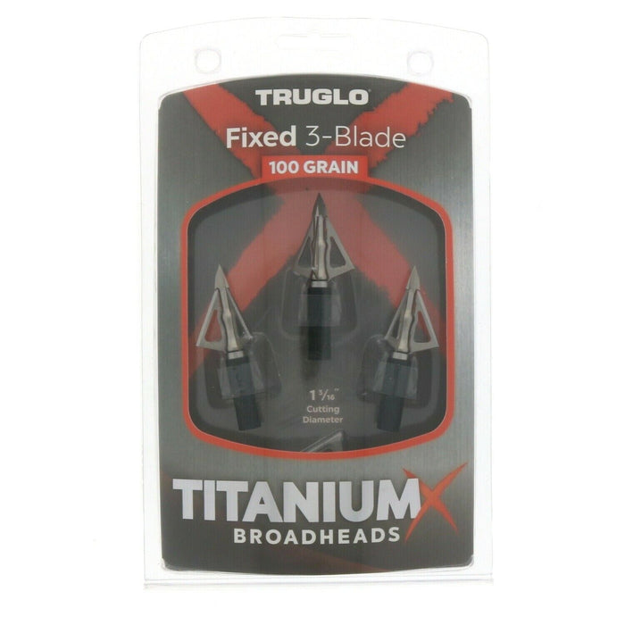 TruGlo #TG3203AV Titanium X Broadheads Fixed 3-Blade 100 Grain