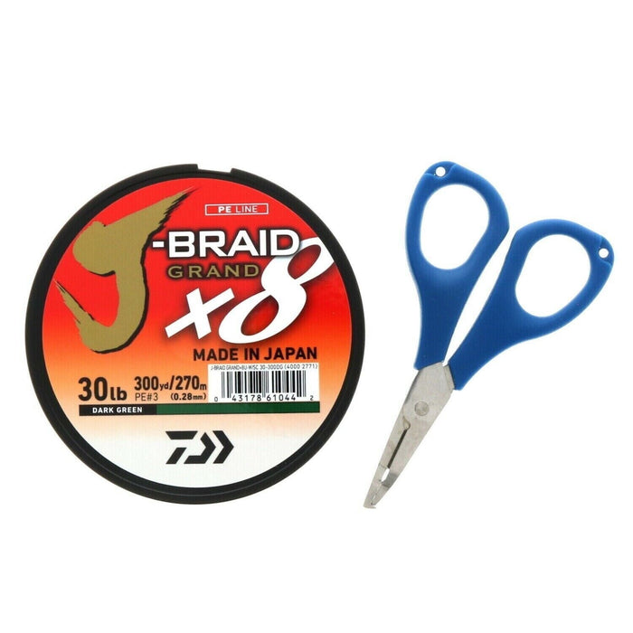 Daiwa JBGD8U30-300DG-LC J-Braid Grand x8 Fishing Line 300yds 30lbs Dark Green