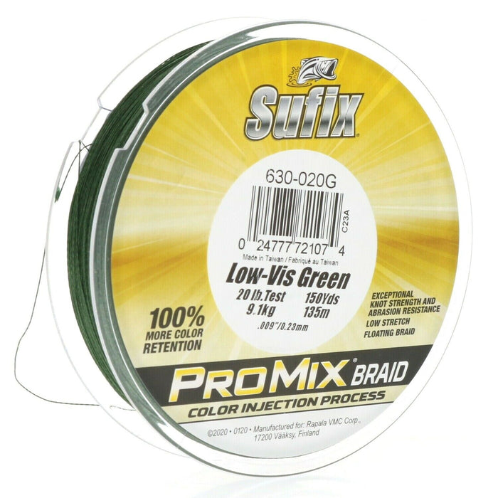 Sufix #630-020G ProMix Braided Fishing Line 20lb Test 150yds ~ Green