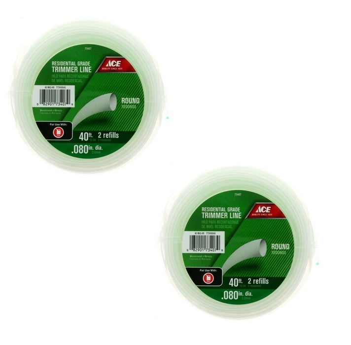 Ace Hardware # AC-WLS-80 Weed Eater Trimmer String Line .080" x 40' ~ 2-Pack