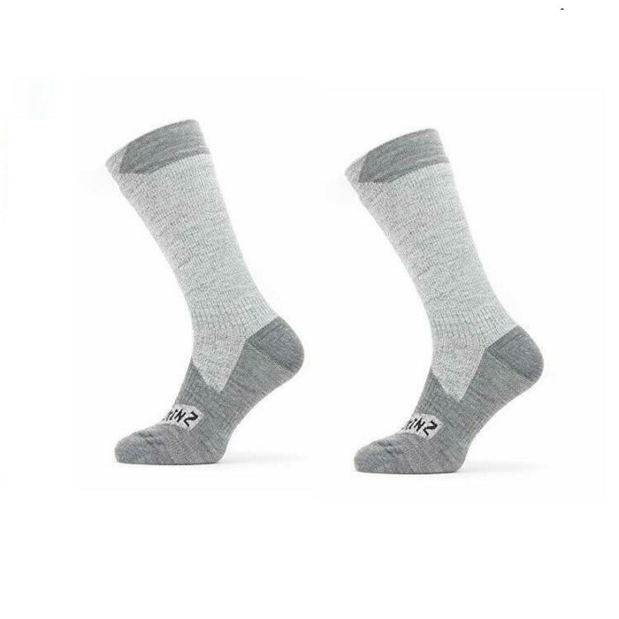 Seal Skinz #11100061000030 Waterproof All Weather Mid Length Sock Gray Large