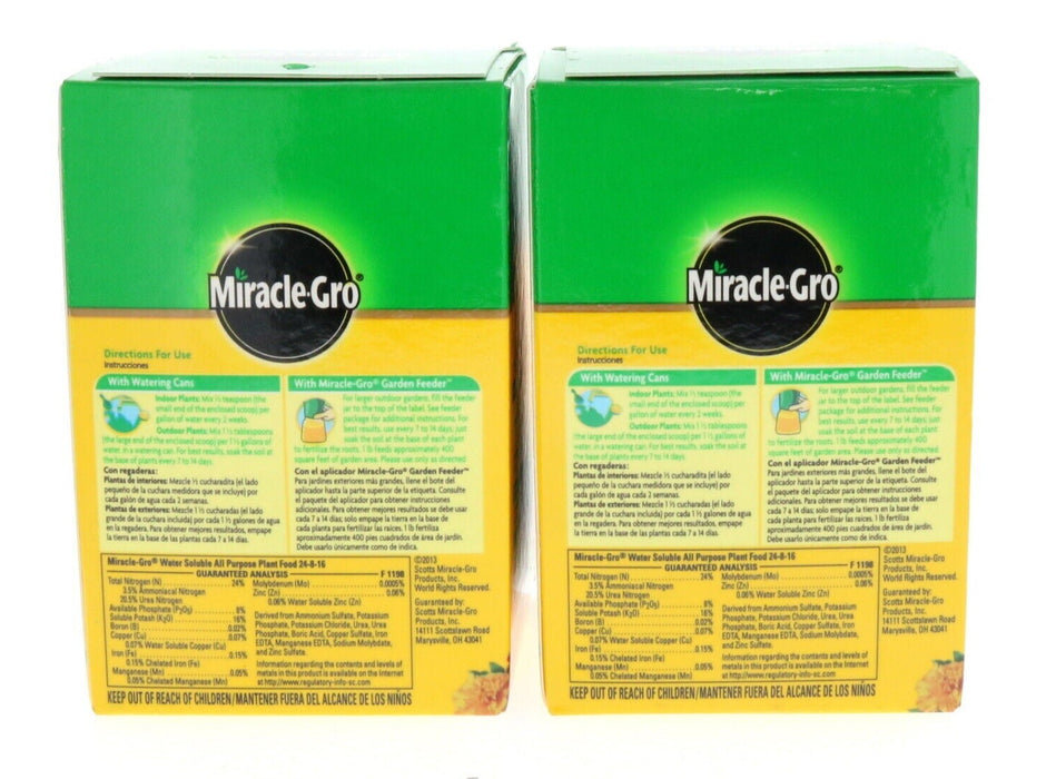 Miracle Gro All-Purpose Plant Food Fertilizer 1lb ~ 2-Pack ~ 2lbs Total