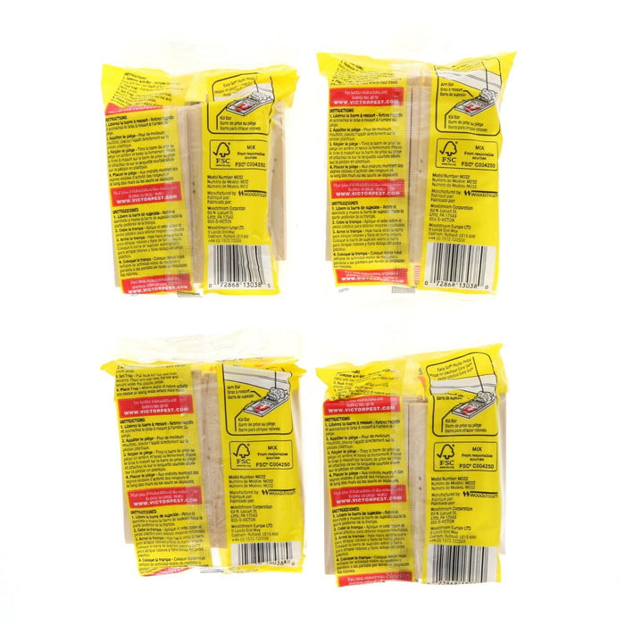 Victor #M032 Easy Set Reusable Wood Mouse Mice Rat Trap ~ 4-Pack ~ 16 Traps Total