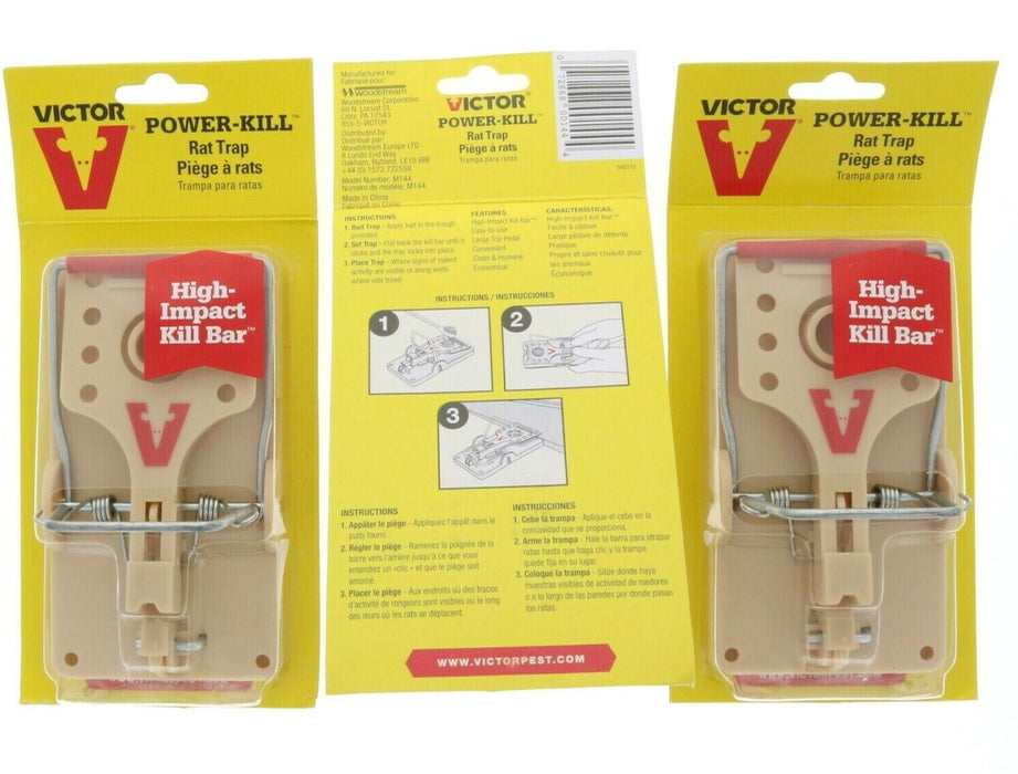 Victor #M144 Powerkill Rat Mice Mouse Trap Reusable ~ 3-Pack