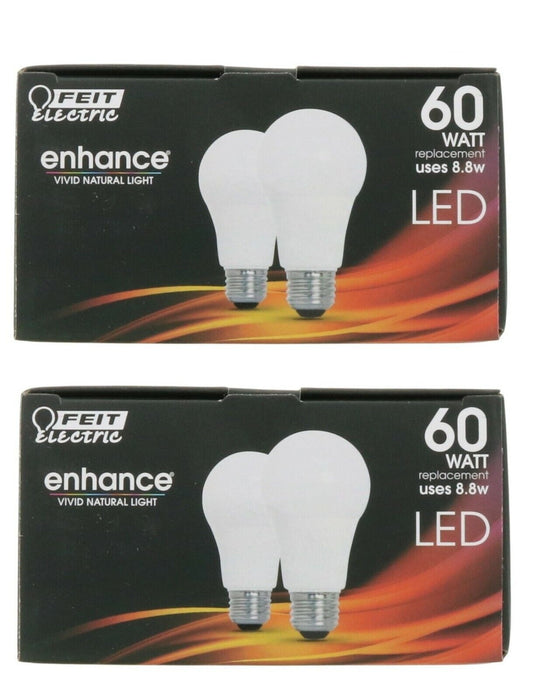 Feit #OM60DM Dimmable 60 Watt LED Lightbulbs Warm White ~ 2-Pack ~ 4 Bulbs Total
