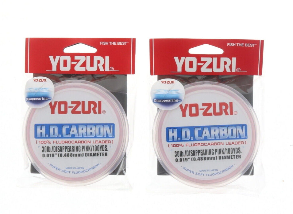 Yo-Zuri #R1079-DP H.D. Carbon 100% Fluorocarbon Leader 30lbs 100yds Disappearing Pink ~ 2-Pack