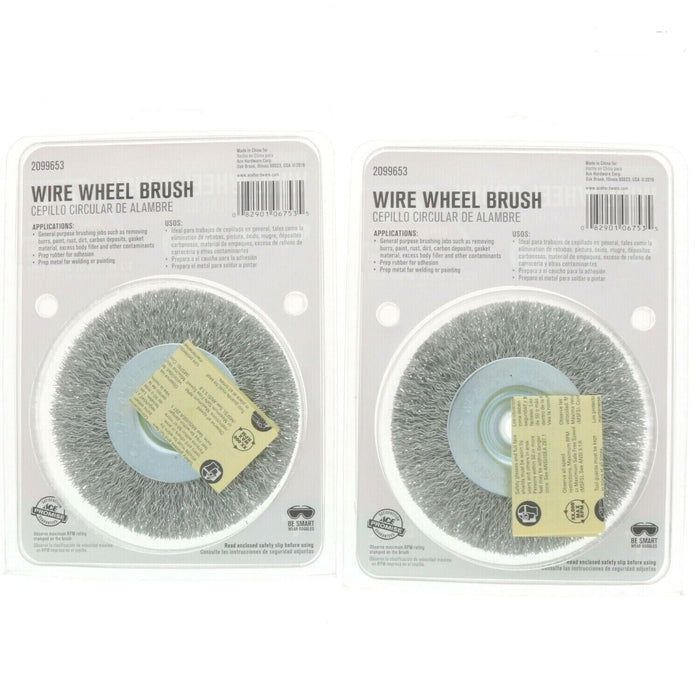 Ace Hardware #2099653   4" Wire Wheel Brush Coarse 1/2" - 3/8" Arbor Hole ~ 2 Pack ~ 2 Brushes Total
