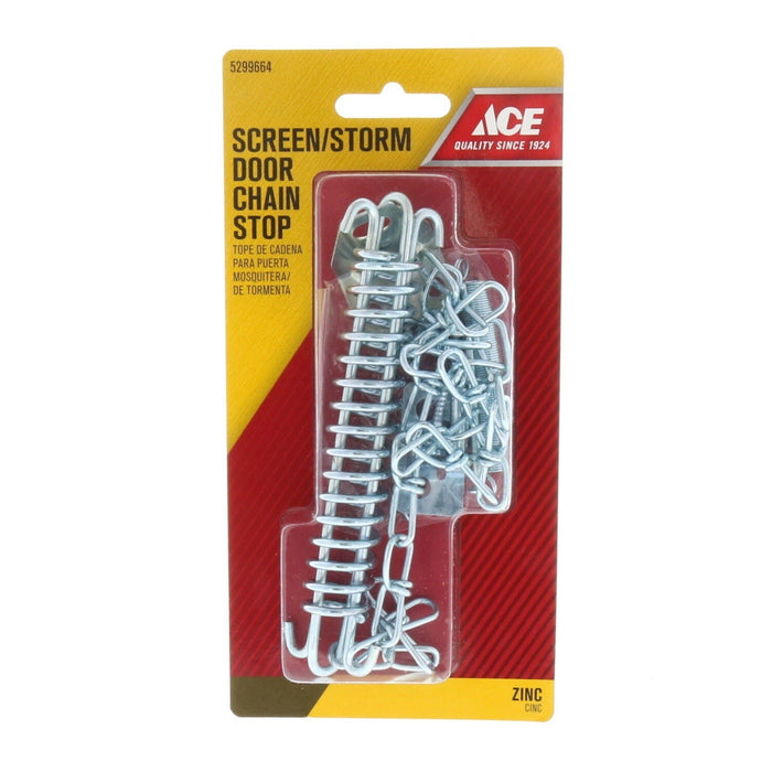 Ace Hardware #5299664 Heavy Duty Storm Screen Door Chain Stop Spring Crash