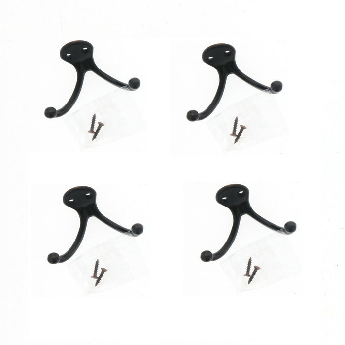 Ace Hardware #5367370 Double Garment Hook Oil Rubbed ~ 4 Pack