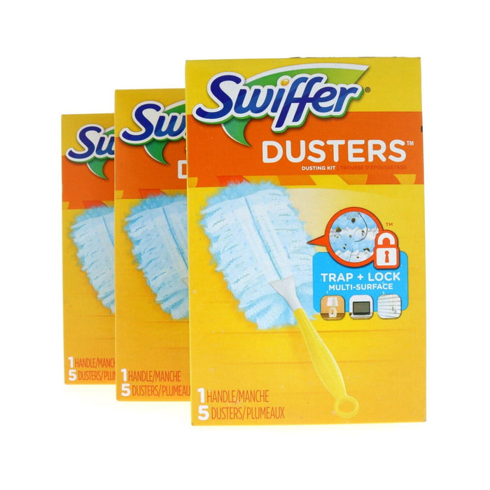 Swiffer #91438614 Handle Duster Starter Kits ~ 3-Pack ~ 15 Dusters Total