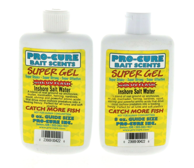 Pro-Cure #G8-ISW Inshore Salt Water Super Gel Fishing Bait Scent 8oz ~ 2-Pack