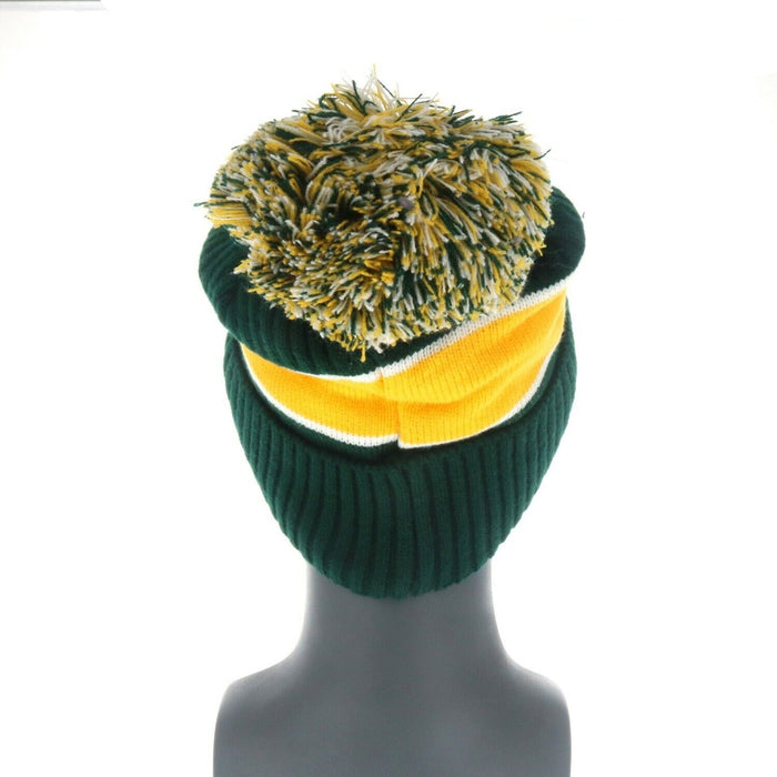 Clam #16209 Ice Armor Pom Top Fishing Hat Fleece Lined ~ Green & Gold