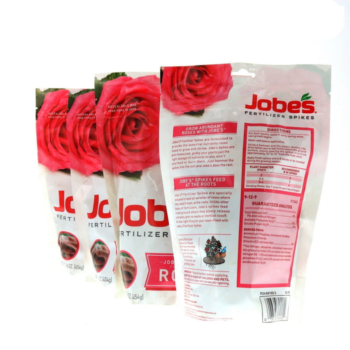 Jobe's #04102.3 Rose Fertilizer Spikes 10ct ~ 4-Pack