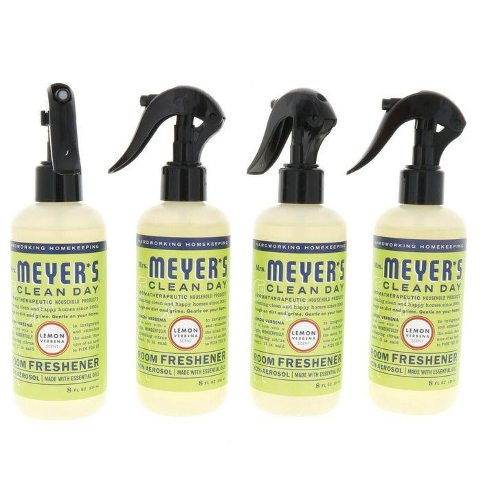 Mrs. Meyer's Clean Day Essential Oils Room Freshener Lemon Verbena Spray ~ 4 Pack