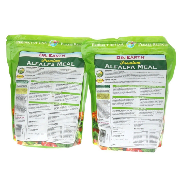 Dr. Earth #720P   Natural Alfalfa Meal Fertilizer Garden Flower Vegetable ~ 2-Bags