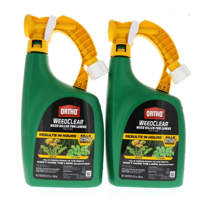 Ortho #0204910  WeedClear Weed Killer for Lawns Hose End 32oz ~ 2-Bottles