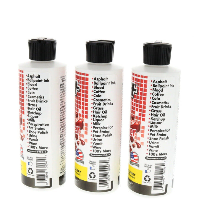 Tech #30008-12S All Purpose Stain Remover for Clothes Carpet Upholstery ~ 3-Pack