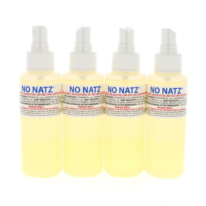 No Natz Natural Bug Mosquito Repellent Spray 4oz ~ 4-Pack ~ 16oz Total