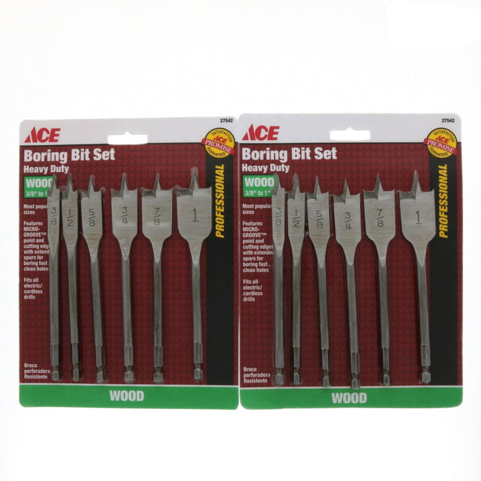 Ace Hardware #27542 Assorted Wood Boring Drilling Bit Set ~ 2-Pack