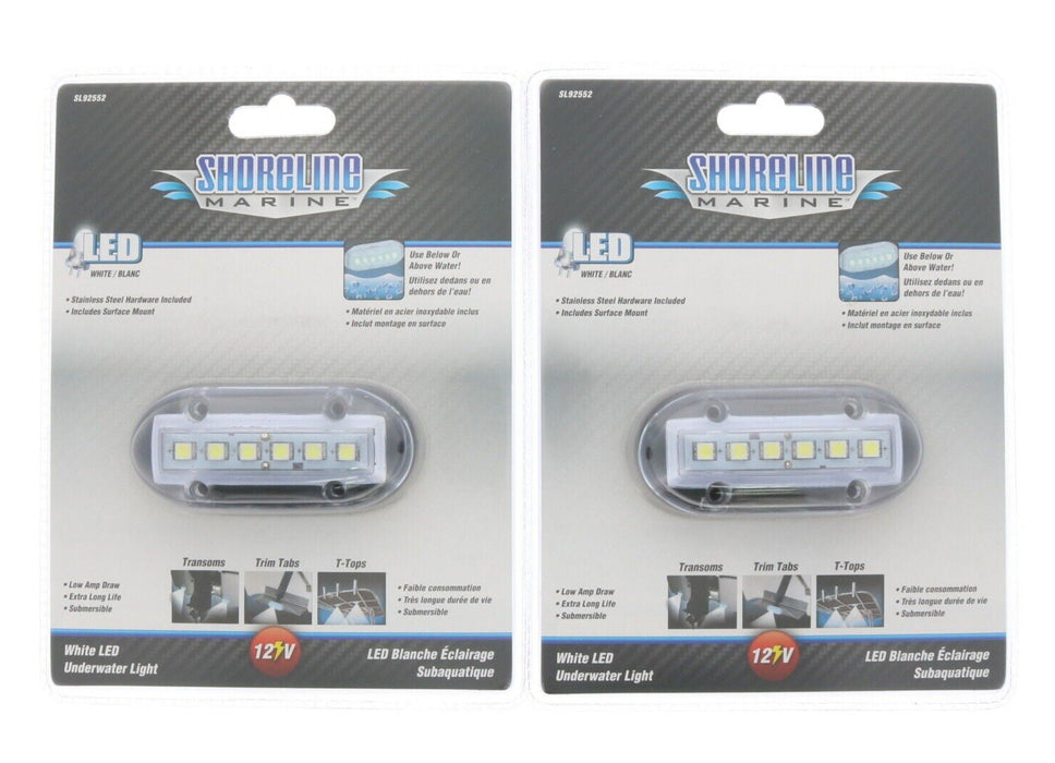 Shoreline Marine #SL92552 White LED Underwater Lights ~ 2-Pack