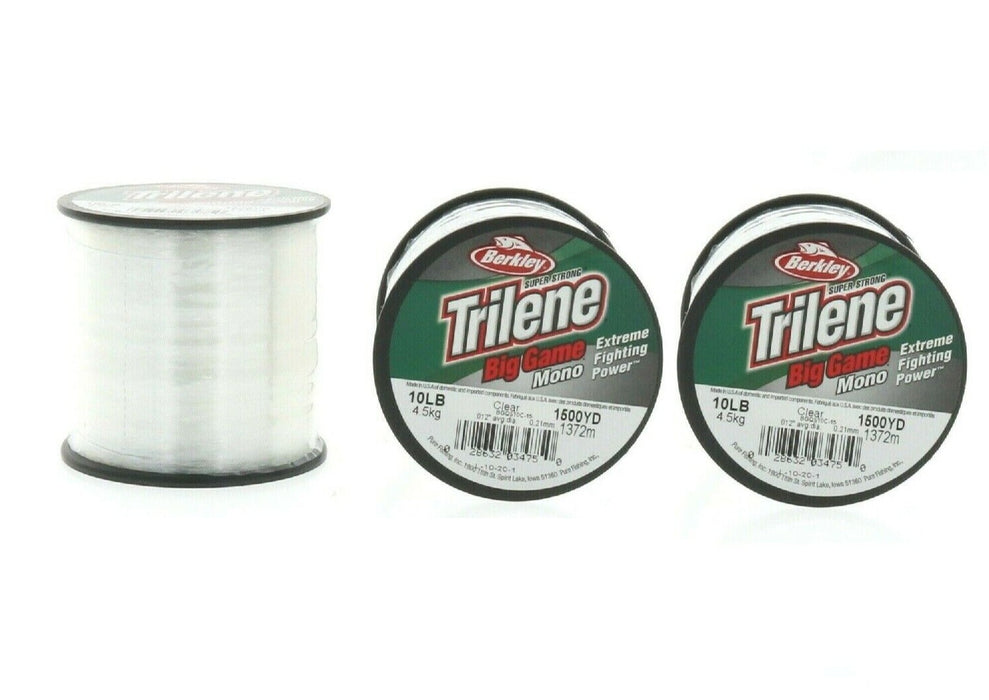 Berkley #BGQ10-15 Trilene Big Game Mono Line Clear 1500yd 10lb ~ 3-Pack