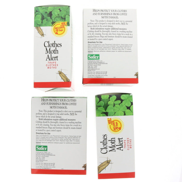 Woodstream Safer #07270 Clothes Moth Traps ~ 4-Pack ~ 8 Traps Total
