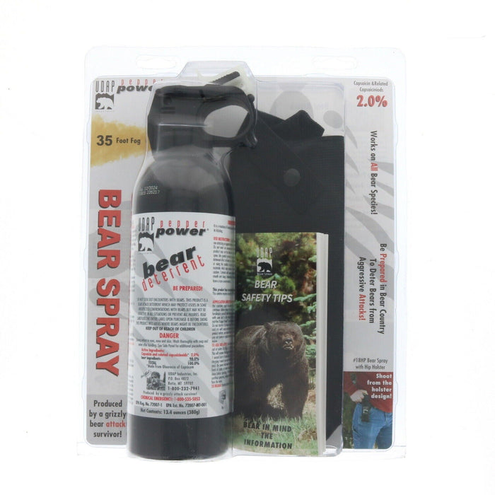 UDAP #18HP  Super Magnum Bear Spray w/ Hip Holster 13.4oz Canister ~ 35 Feet Spray