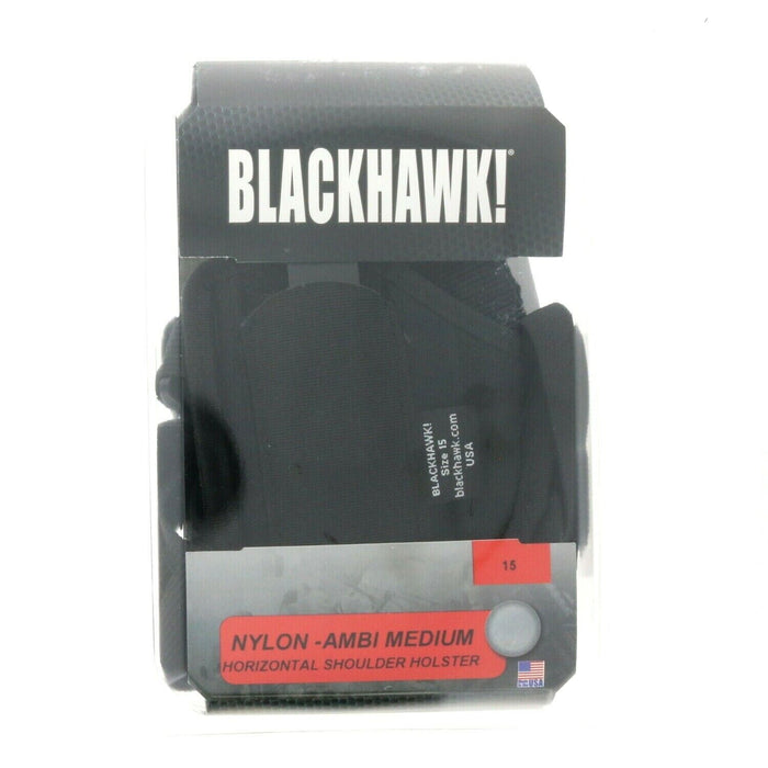 BlackHawk #40HS15BK-MD Nylon Horizontal Shoulder Holster 3.75"- 4.5" Large Barrel Autos