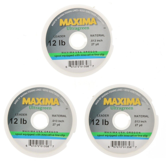 Maxima MLG-12 Ultragreen Leader Tippet 12lb 27yds ~ 3-Pack