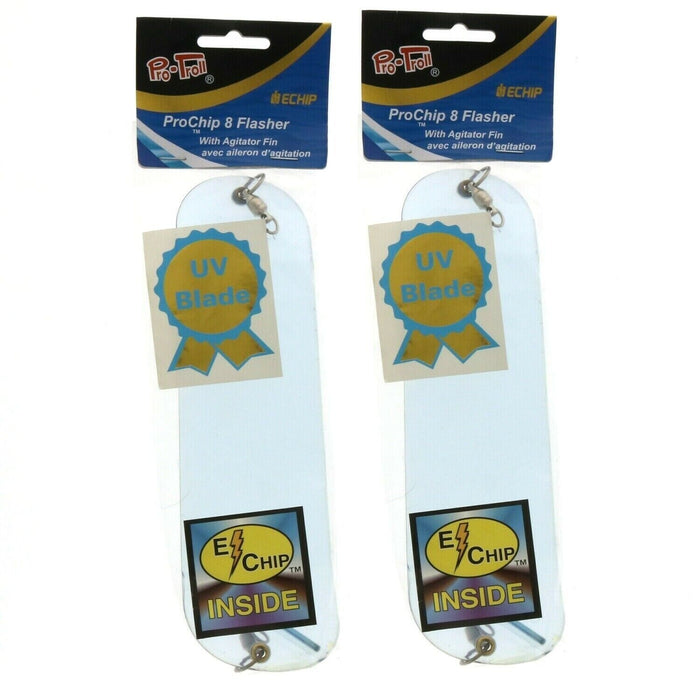 Pro-Troll #PC8-628 ProChip 8 Flasher Agitator Fin Fl Plain UV ~ 2-Pack