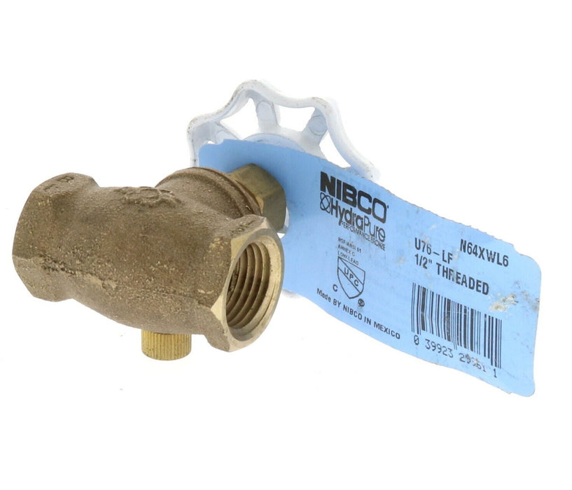 Nibco #N64XWL6 1/2" Brass Stop Waste Valve Lead-Free