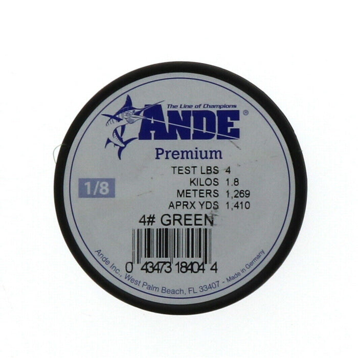 Ande #A18-4G Premium Monofilament Fishing Line 4lbs 1410yds Green