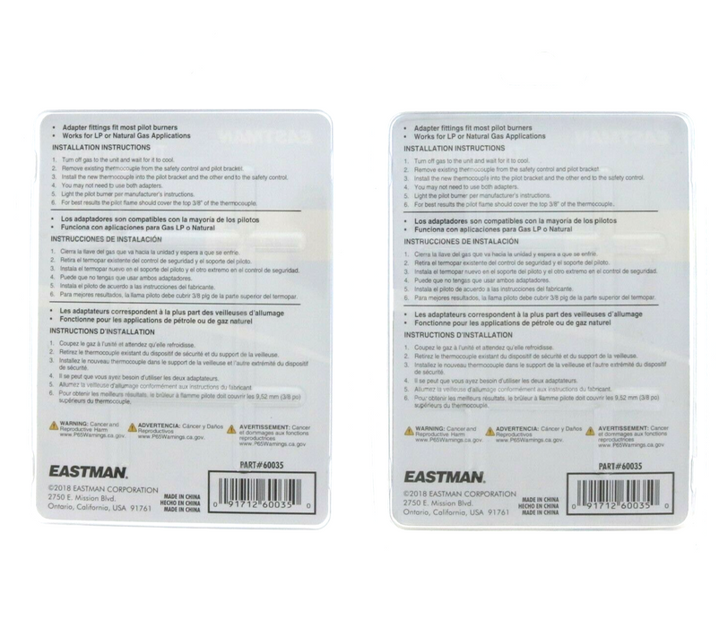 Eastman #60035 18" Length Thermocouple ~ 2-Pack