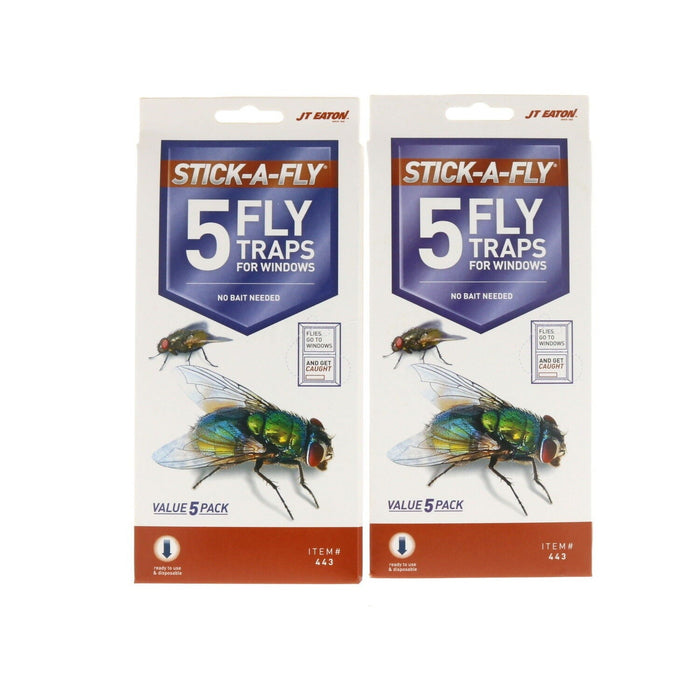 Jt Eaton #443 Sticky Glue Fly Insect Traps ~ 2-Pack ~ 10 Sheets Total