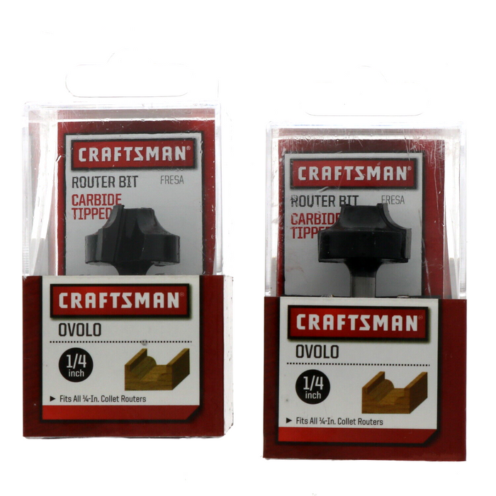 Craftsman # 9-99756 Ovolo Carbide Tipped Router Bit 1/4" ~ 2-Pack