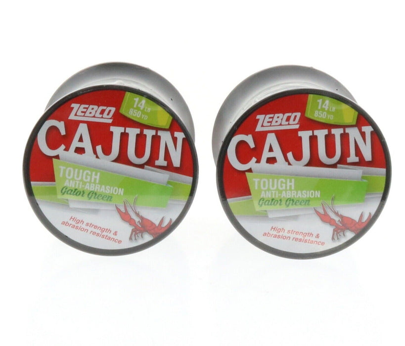 Cajun #ZS4858 Gator Green Tough Anti Abrasion Fishing Line 14lb 850yds ~ 2-Pack