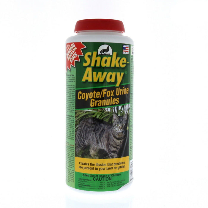 Shake-Away Coyote Fox Urine Granules ~ Repels Domestic Cats ~ 28.5oz Bottle