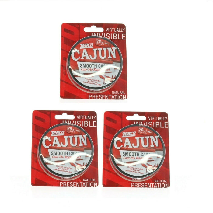 Zebco #21-36275 Cajun Low Vis Filler Fishing Line 330YD 20LB Red ~ 3-Pack