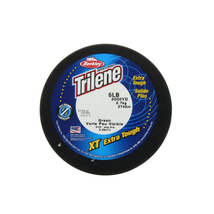 Berkley #XT306-22 Trilene XT Extra Tough Fishing Line 6lbs 3000yds Low Vis Green