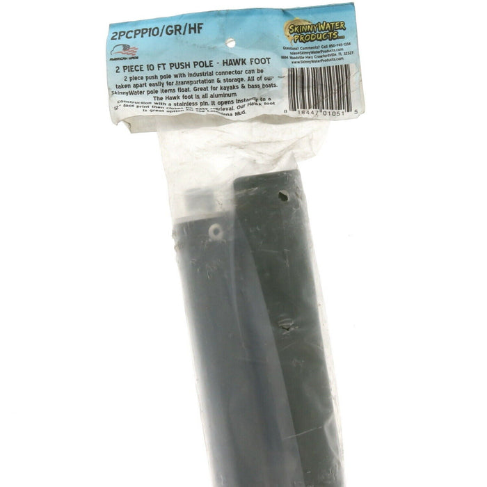 SkinnyWater Products #2PCPP10/GR/HF Green Push Pole 10 ft Boat